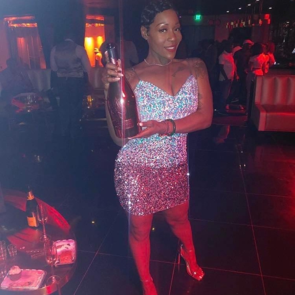 Silver ombré sequin dress